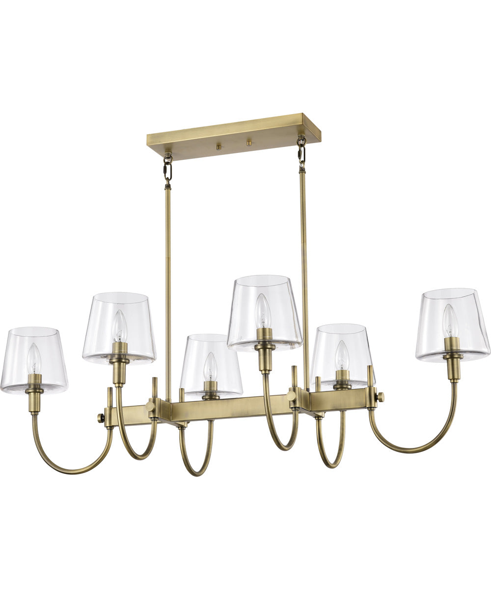 Brookside 6-Light Pendant Vintage Brass