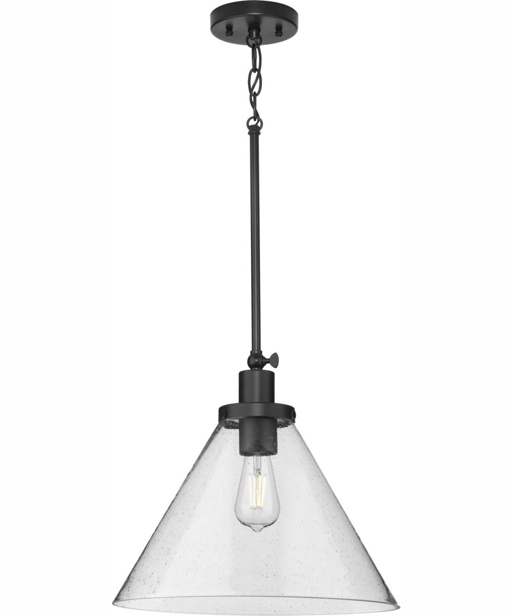 Hinton 1-Light Modern Farmhouse Pendant Matte Black