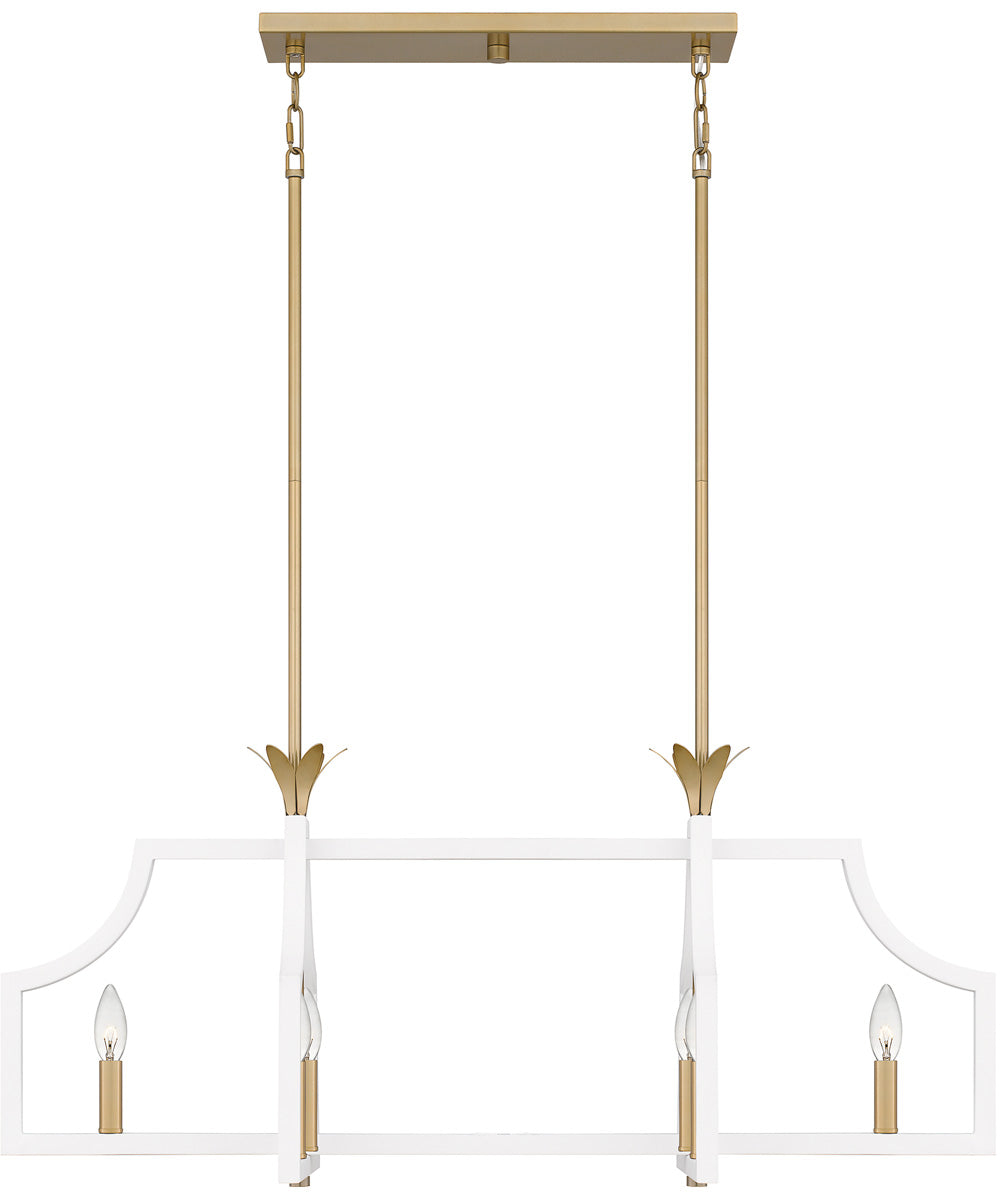 Dusty Lane Medium 6-light Island Light Matte White