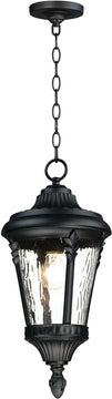 9"W Sentry 1-Light Outdoor Hanging Pendant Black