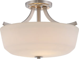 15"W Laguna 2-Light Close-to-Ceiling Brushed Nickel