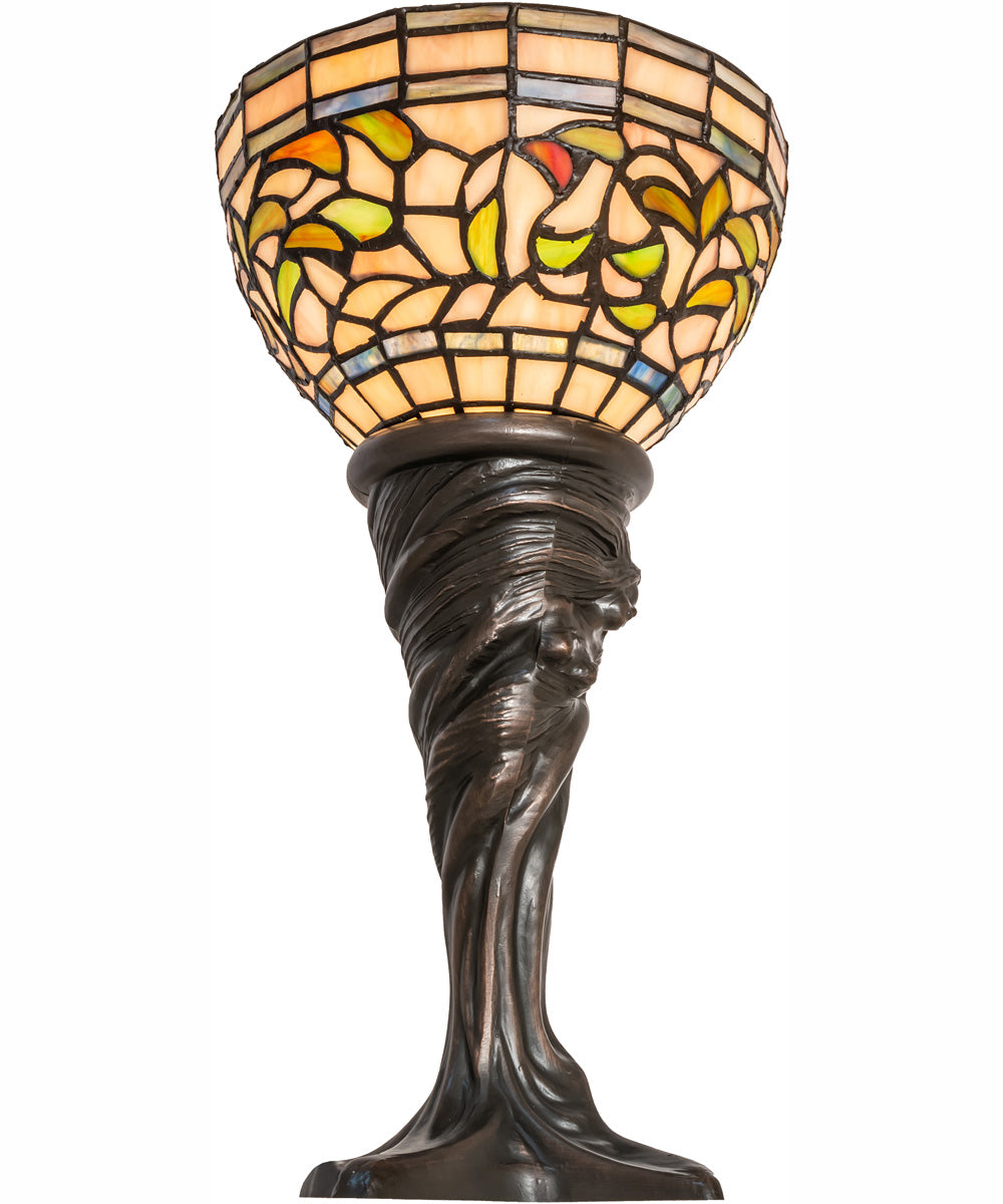 15" High Tiffany Turning Leaf Mini Lamp