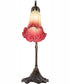 15" High Seafoam/Cranberry Tiffany Pond Lily Accent Lamp