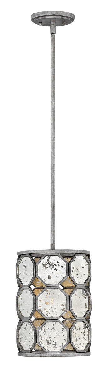 9"W Lara 1-Light Pendant in Brushed Silver