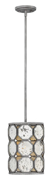 9"W Lara 1-Light Pendant in Brushed Silver