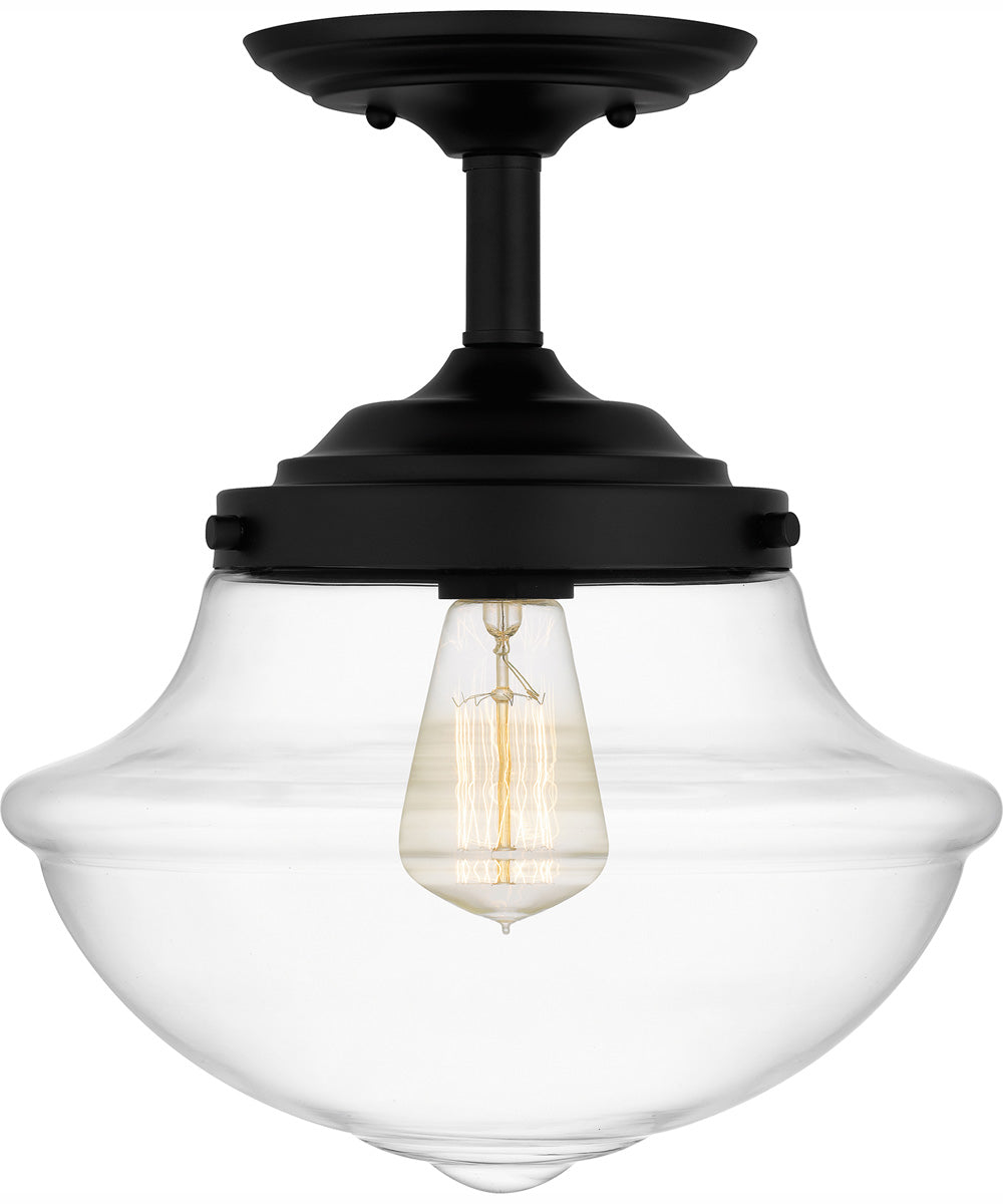 Quoizel Semi-Flush Mount Small 1-light Semi Flush Mount Matte Black