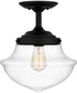 Quoizel Semi-Flush Mount Small 1-light Semi Flush Mount Matte Black