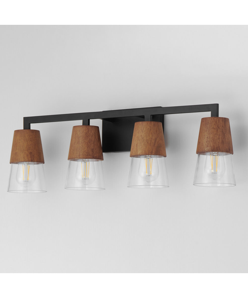 Carpenter 4-Light Bath Vanity Walnut / Black