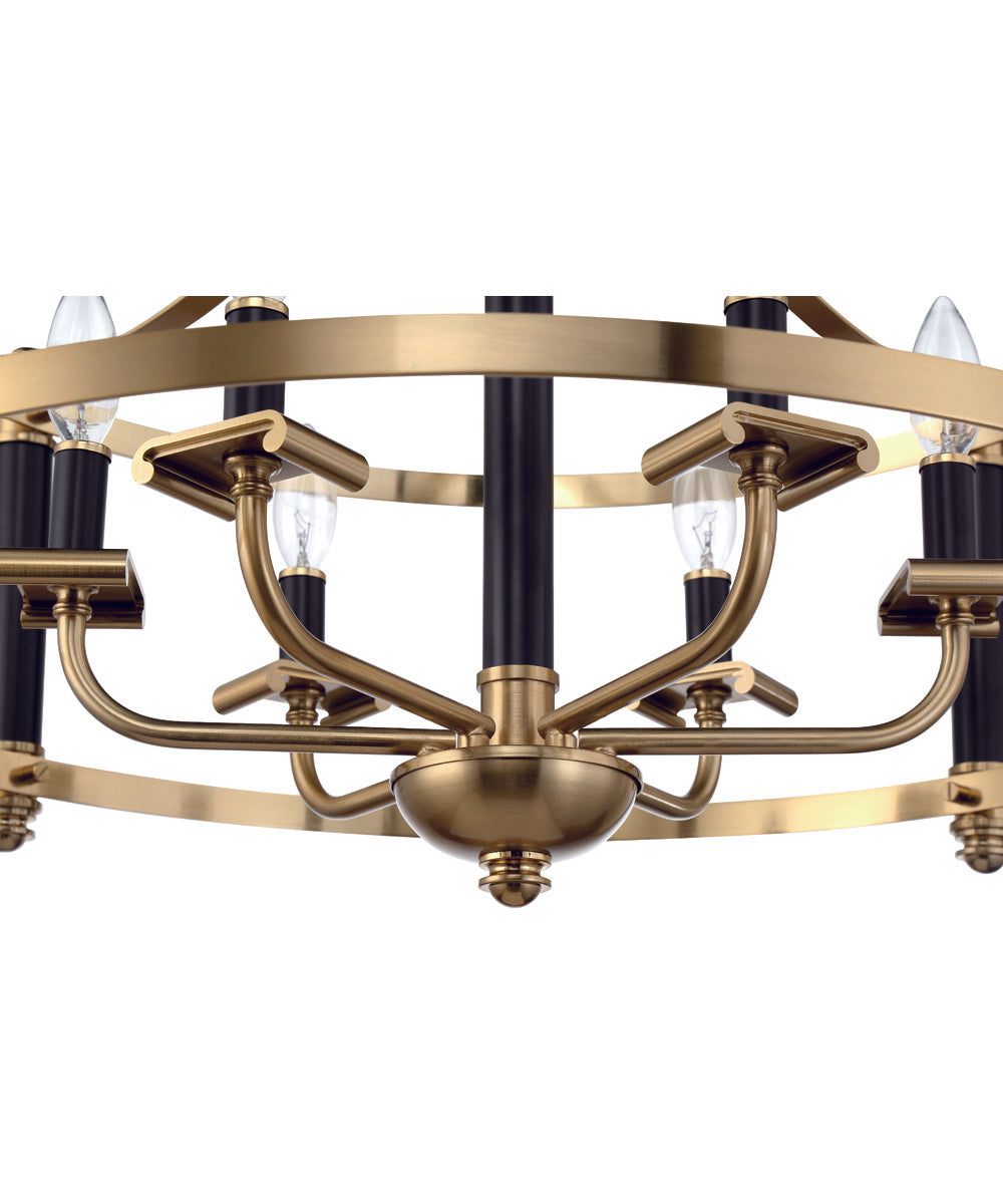 Stanza 6-Light Pendant Flat Black/Satin Brass