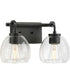 Caisson 2-Light Clear Glass Urban Industrial Bath Vanity Light Graphite
