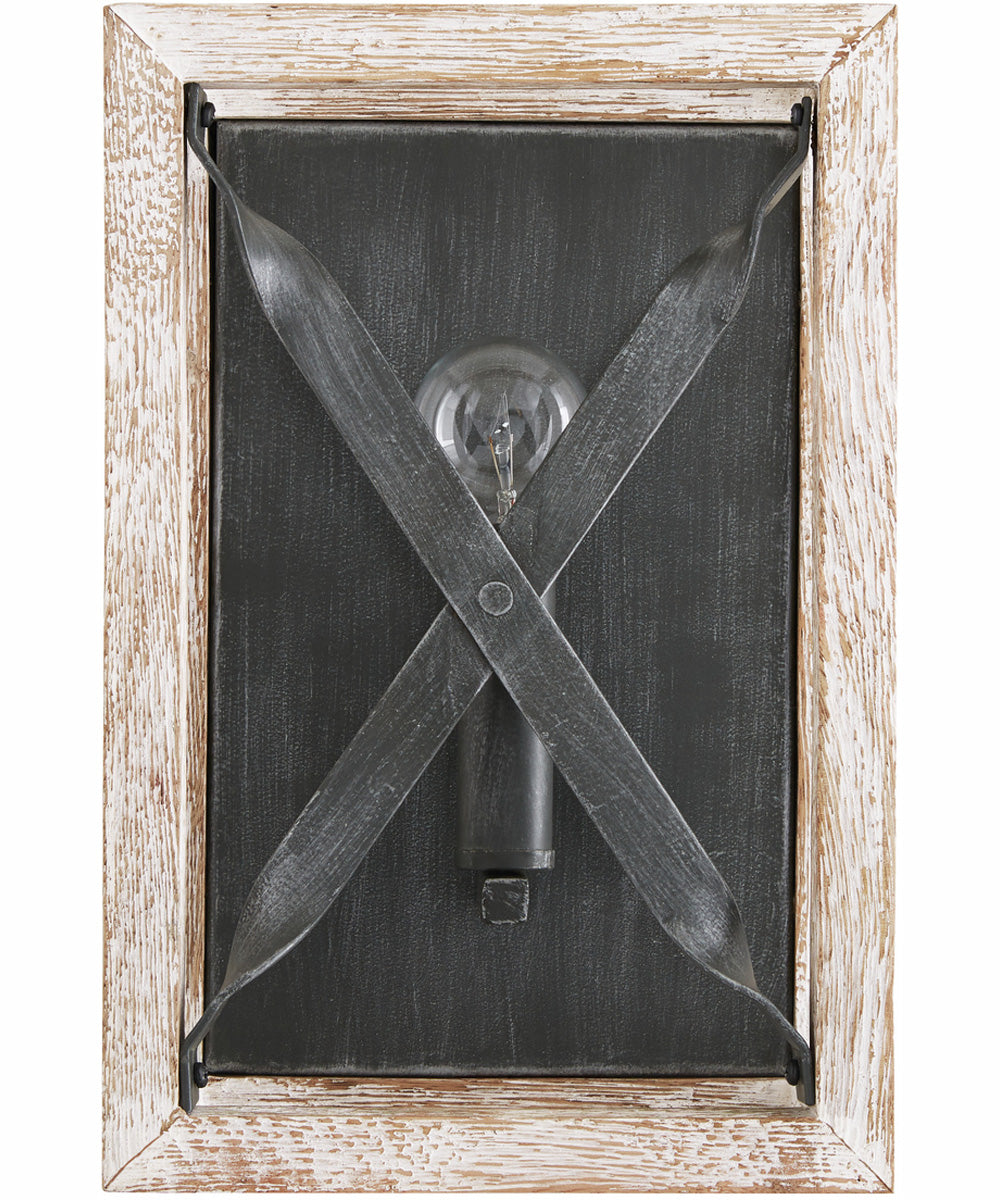 Remi 1-Light Sconce Brushed White Wash and Nordic Iron