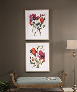 39"H x 31"W Vivid Arrangement Floral Prints Set of 2