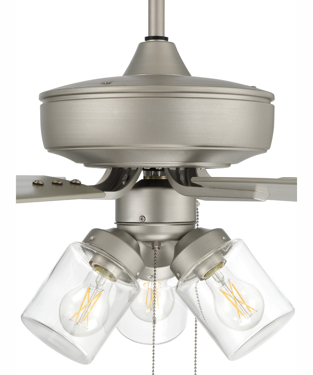 52" Outdoor Pro Plus 104 Clear 3-Light Indoor/Outdoor Ceiling Fan Painted Nickel