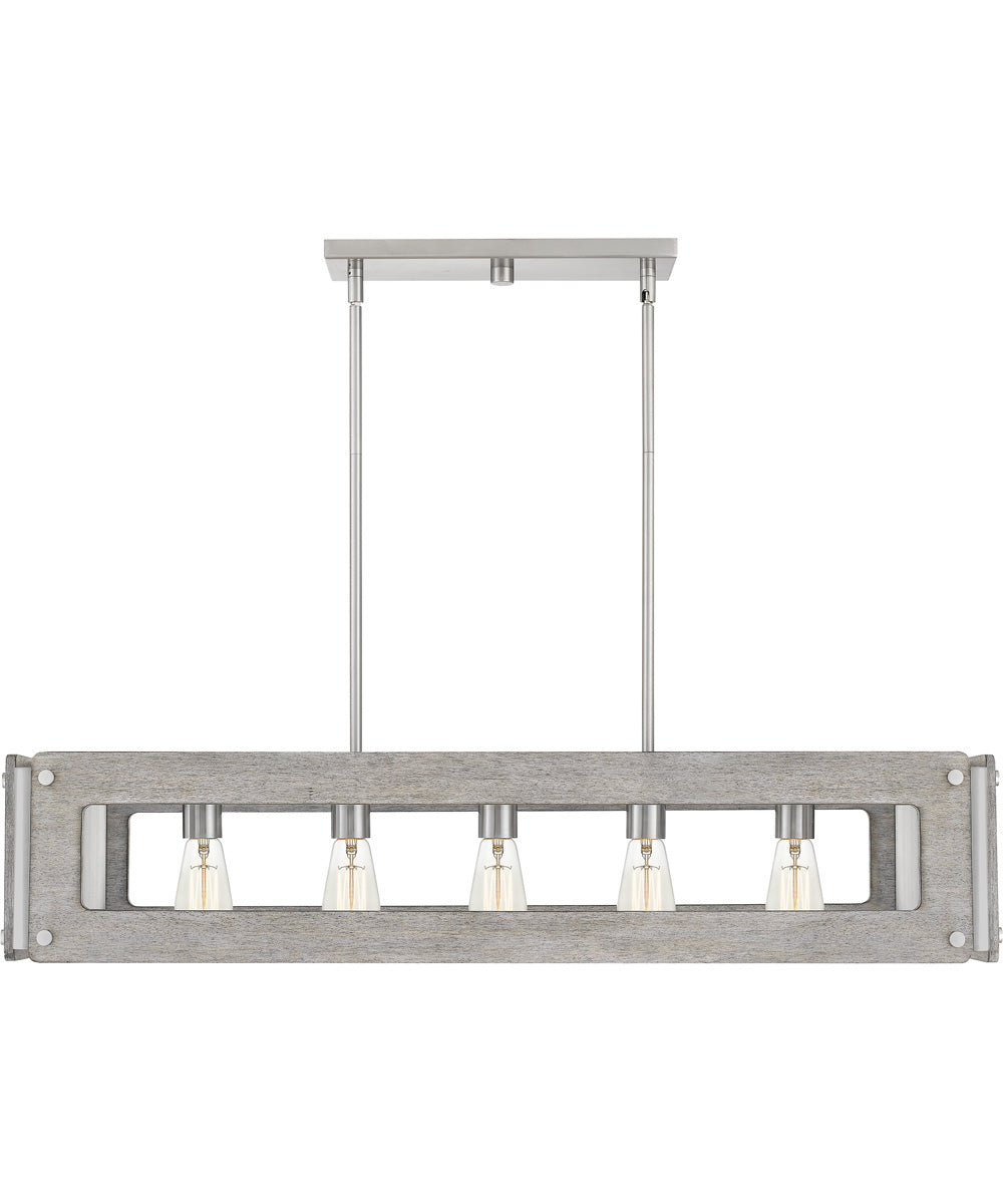 Lonny 5-light Island Light Brushed Nickel