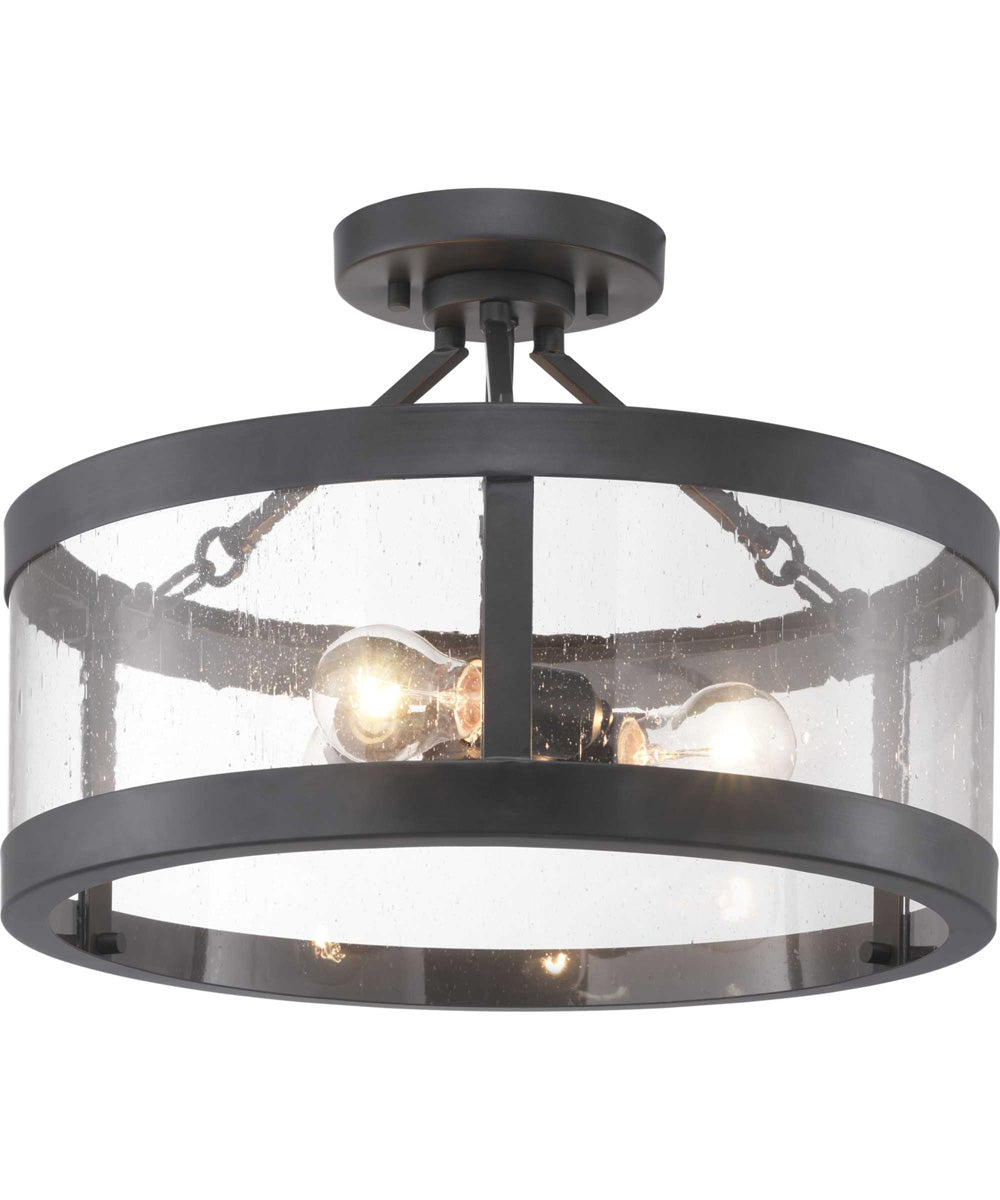 Gresham 3-Light Semi-Flush Convertible Graphite