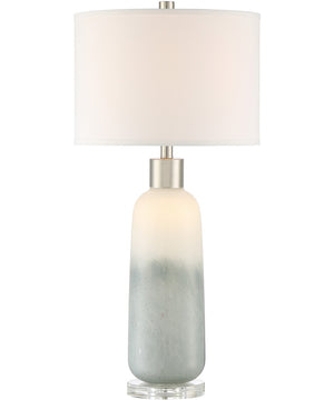 Mouna 2-Light Table Lamp Glass Body/White Fabric Shade