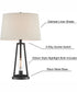 Galini 1-Light 2 Pack-Table Lamp With N.Light Black/Oatmeal Shade
