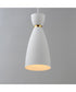 Carillon 1-Light Elongated Mini Pendant White/Satin Brass