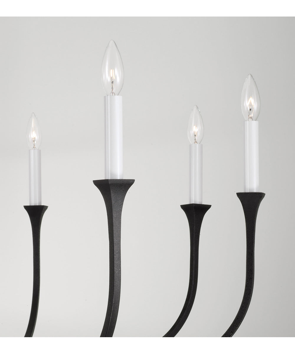 Decklan 8-Light Chandelier Black Iron