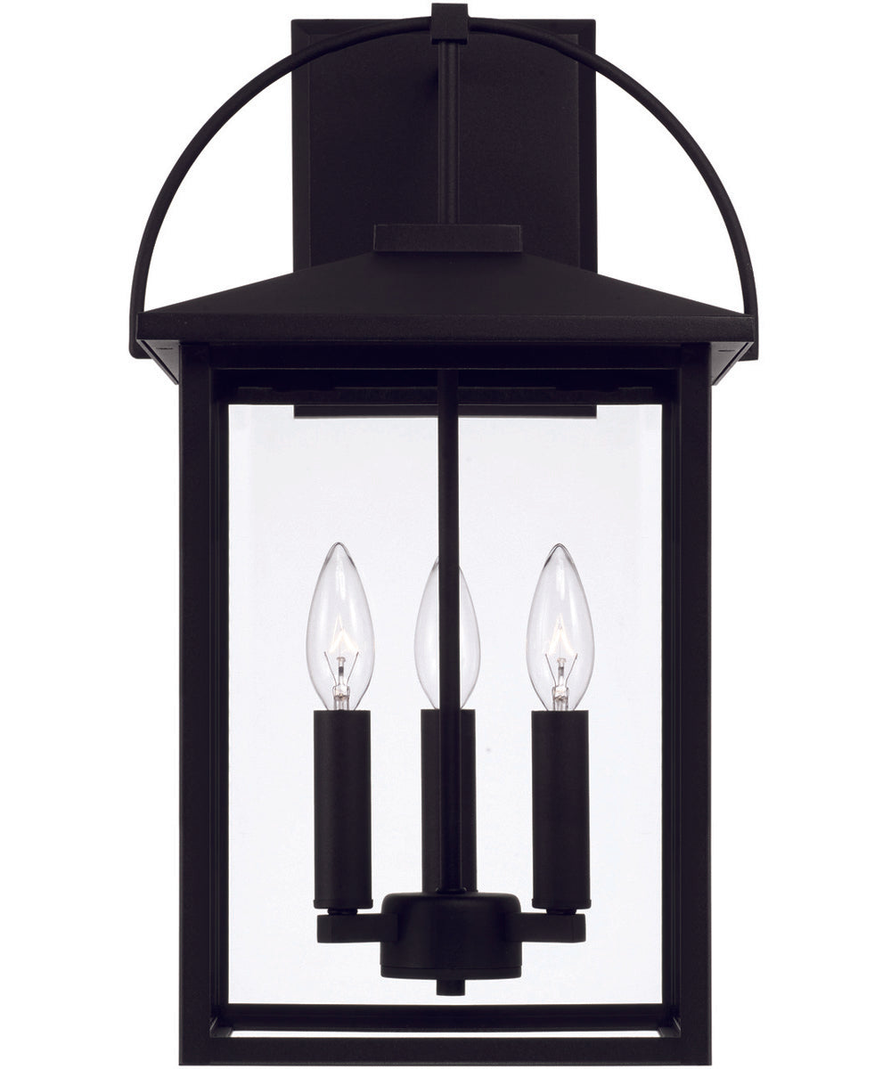 Bryson 3-Light Outdoor Wall-Lantern Rain or Shine - Black
