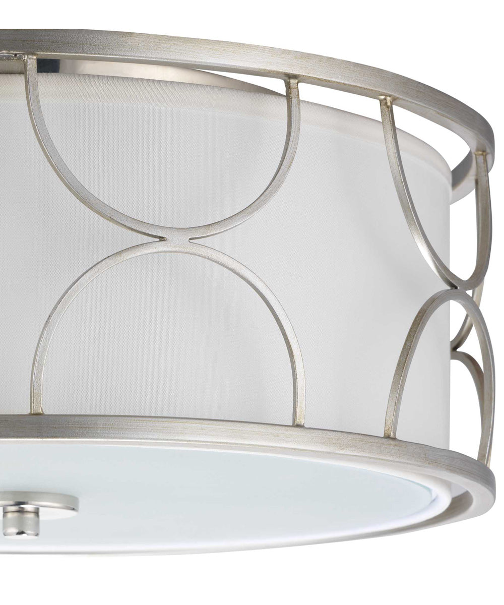Landree 16" 3-Light Flush Mount Silver Ridge