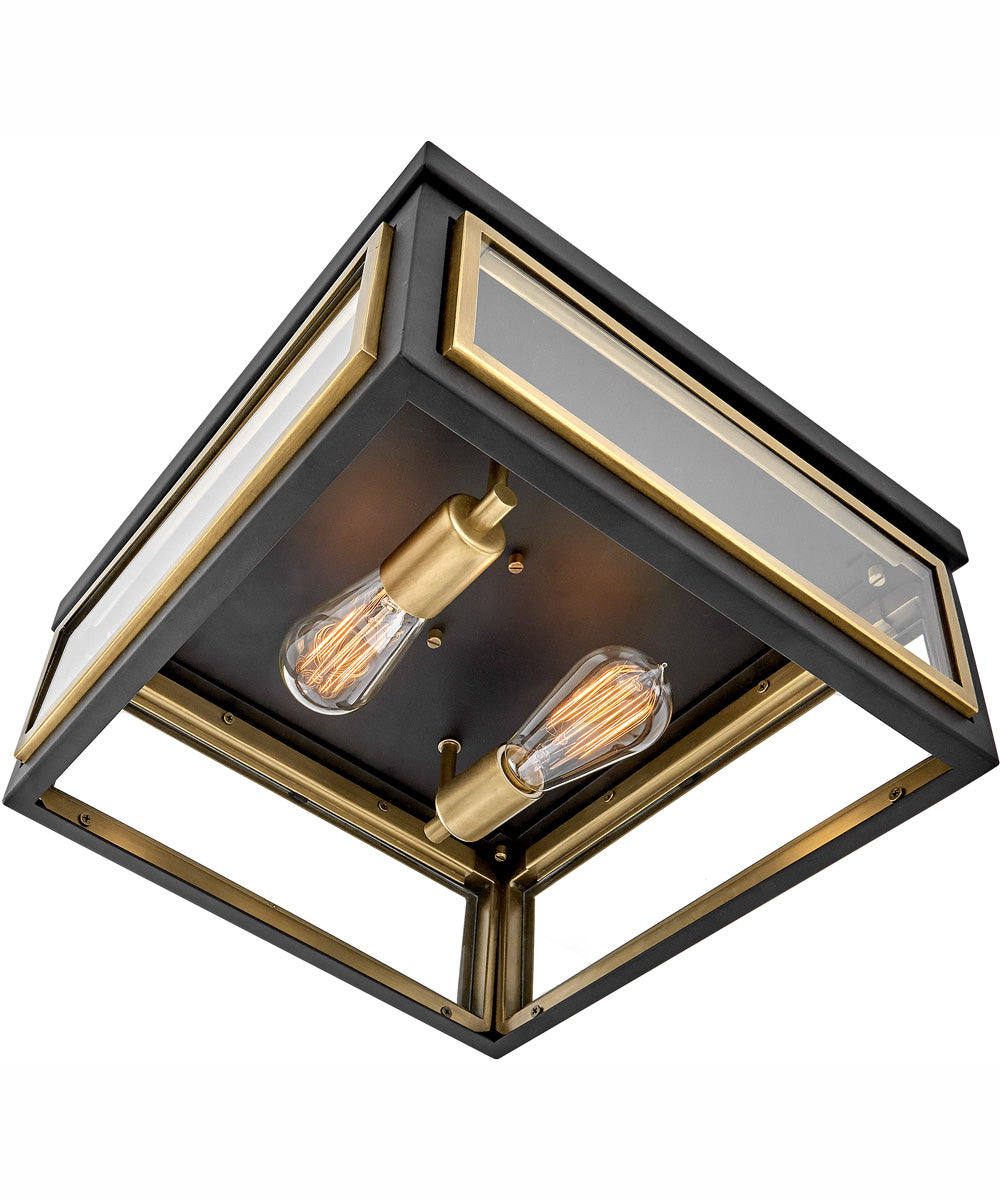 Shaw 2-Light Medium Flush Mount in Black