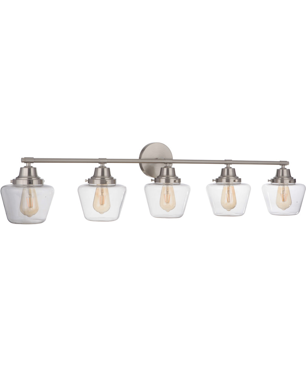 Essex 5-Light Bath Vanity Light Brushed Polished Nickel