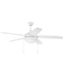 52" Phaze Energy Star 5 Blade 2-Light LED Ceiling Fan (Blades Included) White