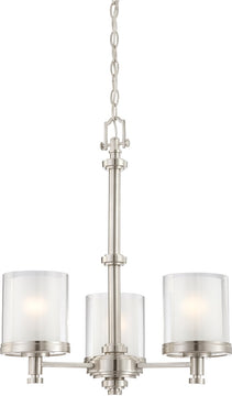 25"W Decker 3-Light Chandelier Brushed Nickel