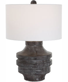 Timber Carved Wood Table Lamp
