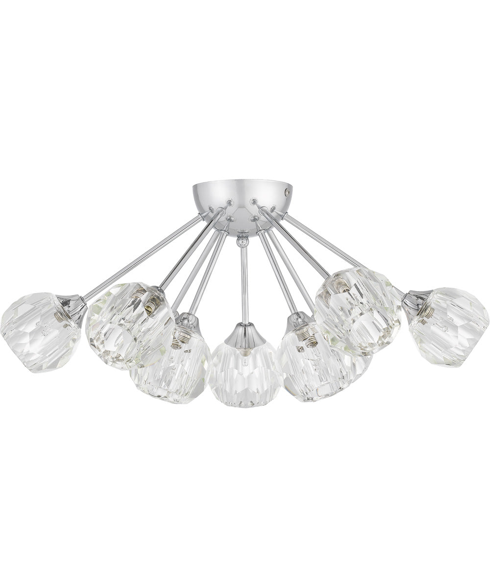 Spellbound 9-light Semi Flush Mount Polished Chrome