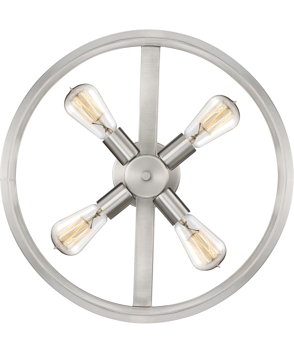 New Harbor Large 4-light Semi Flush Mount Brushed Nickel