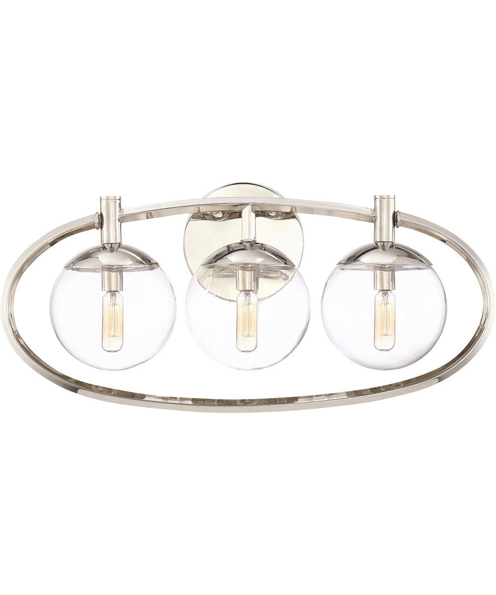 Piltz 3-Light Vanity Polished Nickel