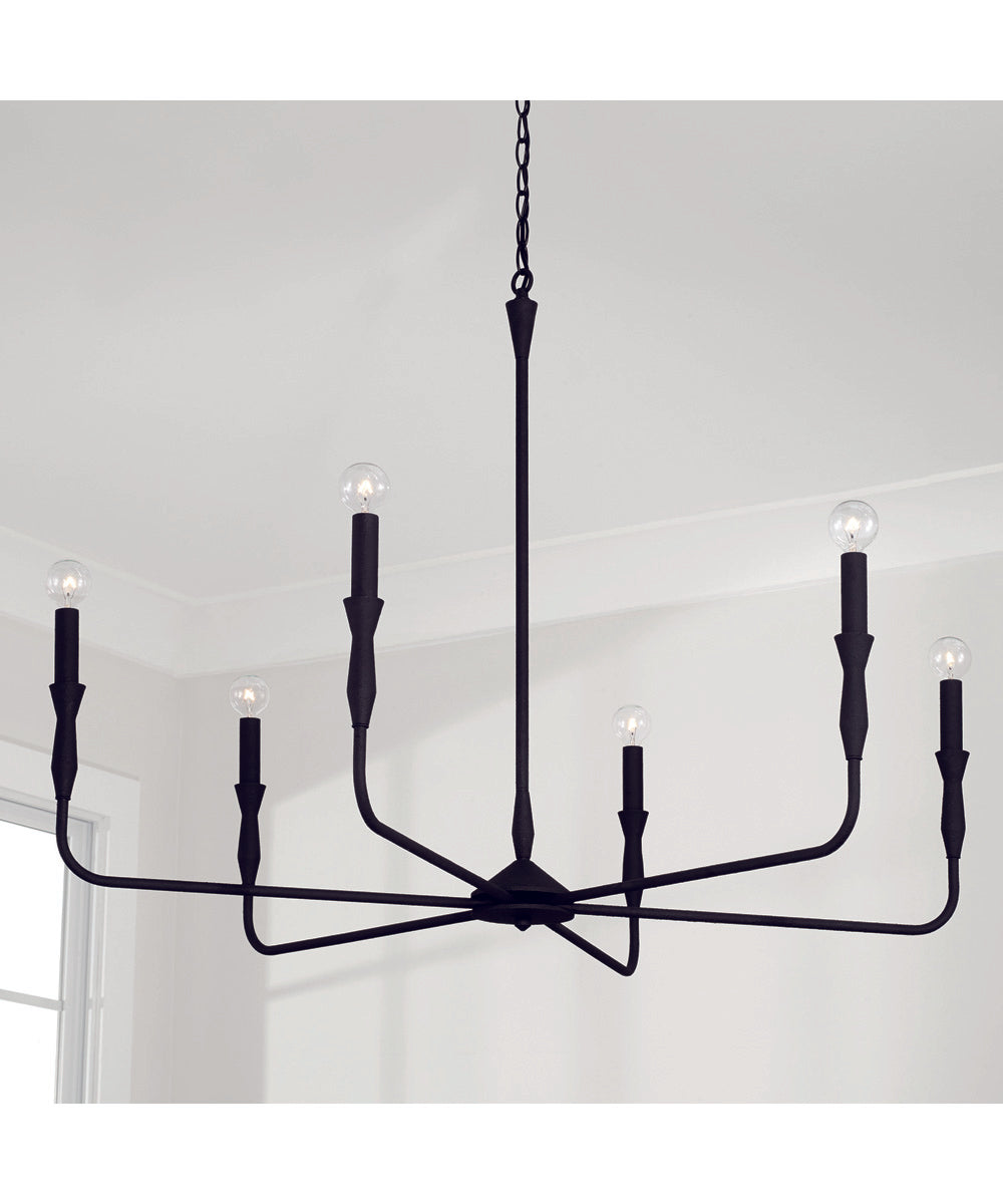 Paloma 6-Light Chandelier Textured Black