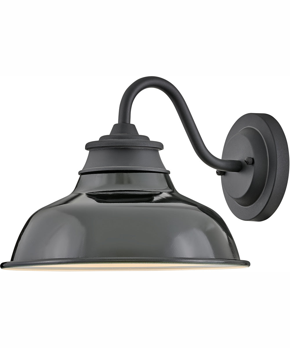 Wallace 1-Light Small Gooseneck Barn Light in Museum Black with Gloss Black accent