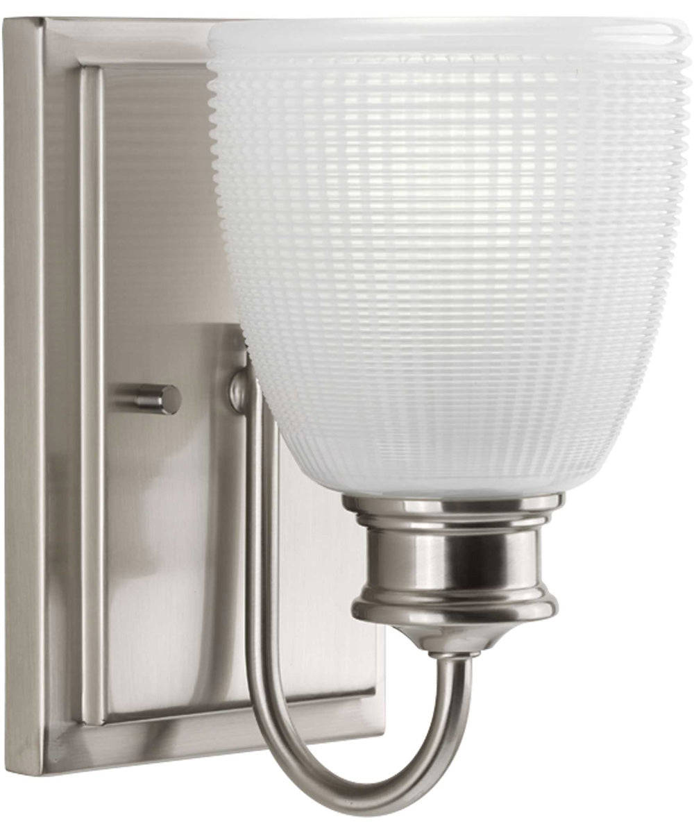 Lucky 1-Light Frosted Prismatic Glass Coastal Bath Vanity Light Brushed Nickel