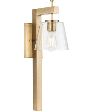 Saffert 1-Light New Traditional Clear Glass Wall Light Vintage Brass