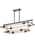 North By North East 8-Light Linear Chandelier Oil Rubbed Bronze/Satin Brass