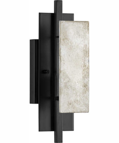 Lowery 1-Light Matte Black/Aged Silver Leaf Industrial Luxe Wall Sconce Matte Black