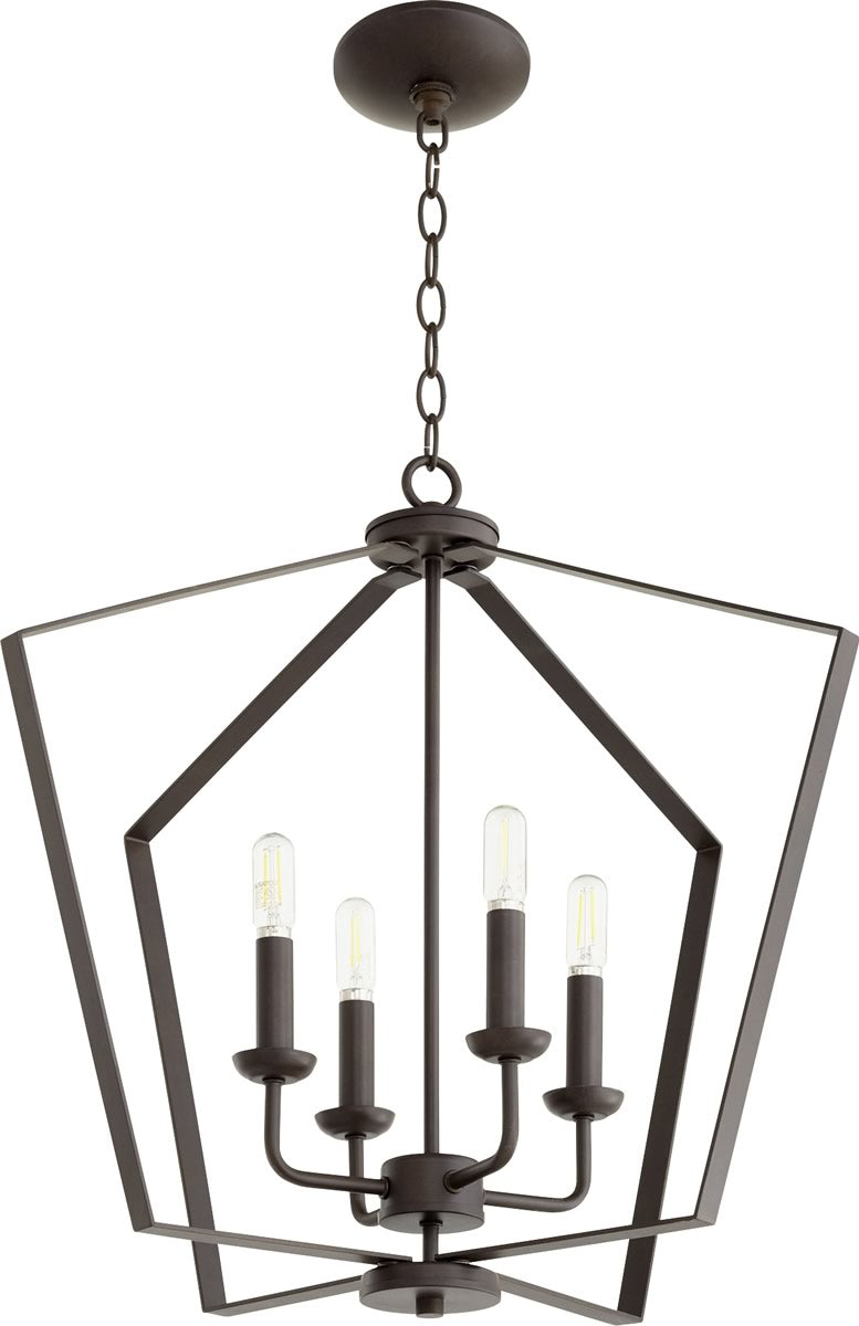 23"W 4-light Entry Foyer Hall Chandelier Oiled Bronze
