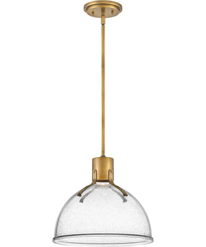 Argo 1-Light Small Pendant in Heritage Brass with Clear Seedy glass