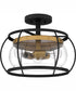 Thyme 3-light Semi Flush Mount Earth Black