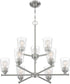 28"W Bransel 9-Light Chandelier Brushed Nickel