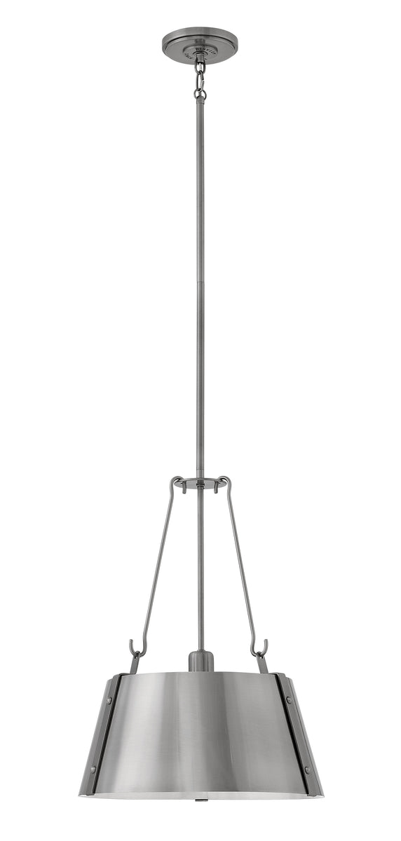 15"W Cartwright 1-Light Single Tier Pendant in Polished Antique Nickel