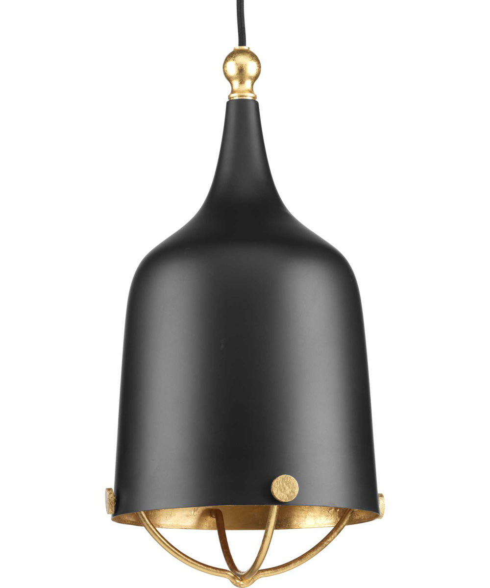 Era 1-Light Gold Global Pendant Light Matte Black