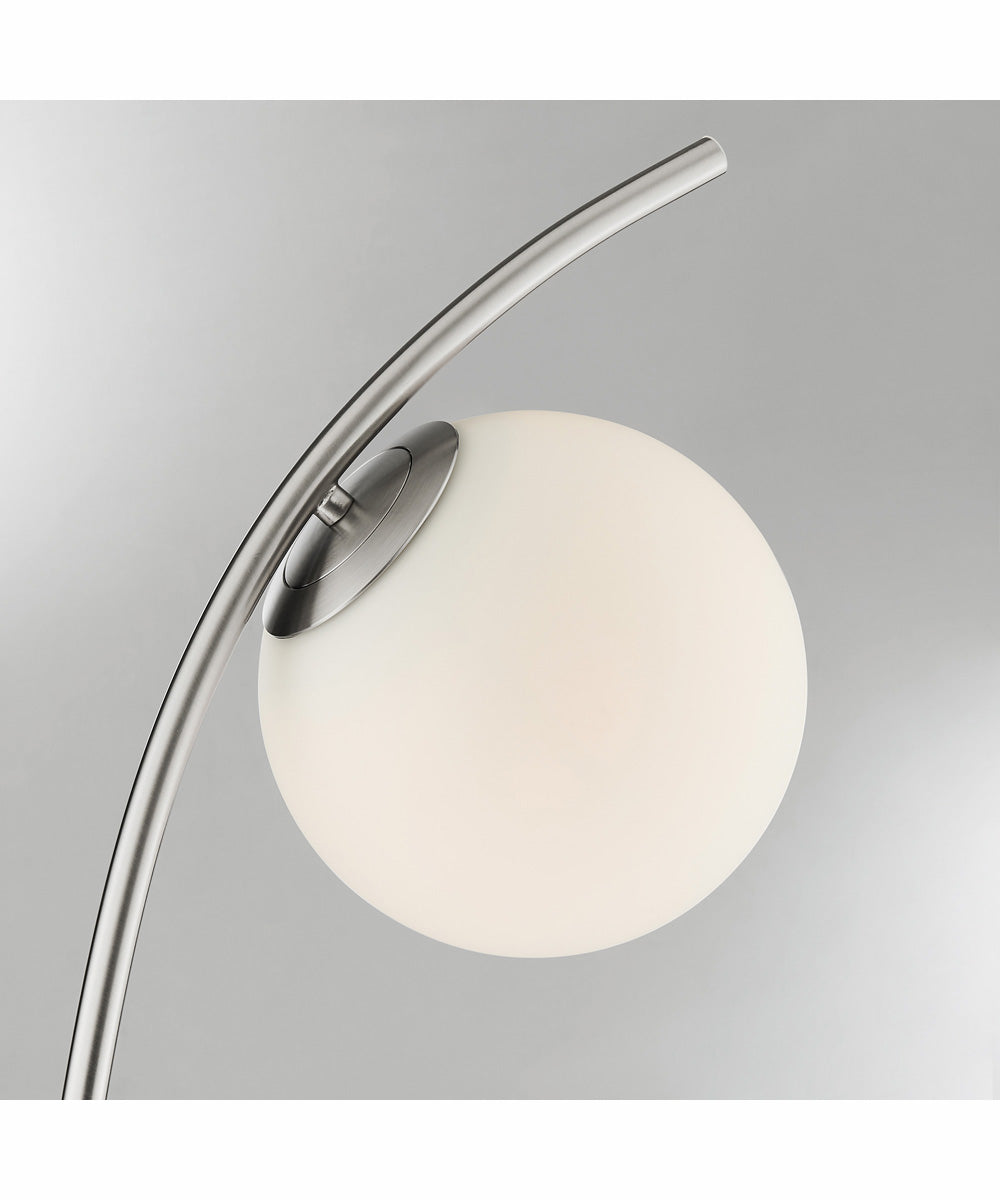 Lancy 1-Light Floor Lamp Brushed Nickel/Frost Glass Shade