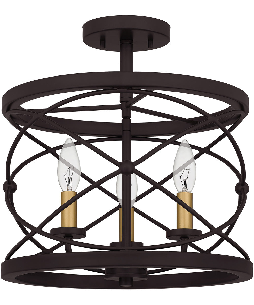 Potts 3-light Semi Flush Mount Palladian Bronze