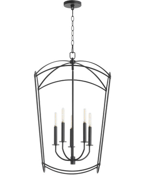 Mantle 5-light Entry Foyer Hall Chandelier Matte Black