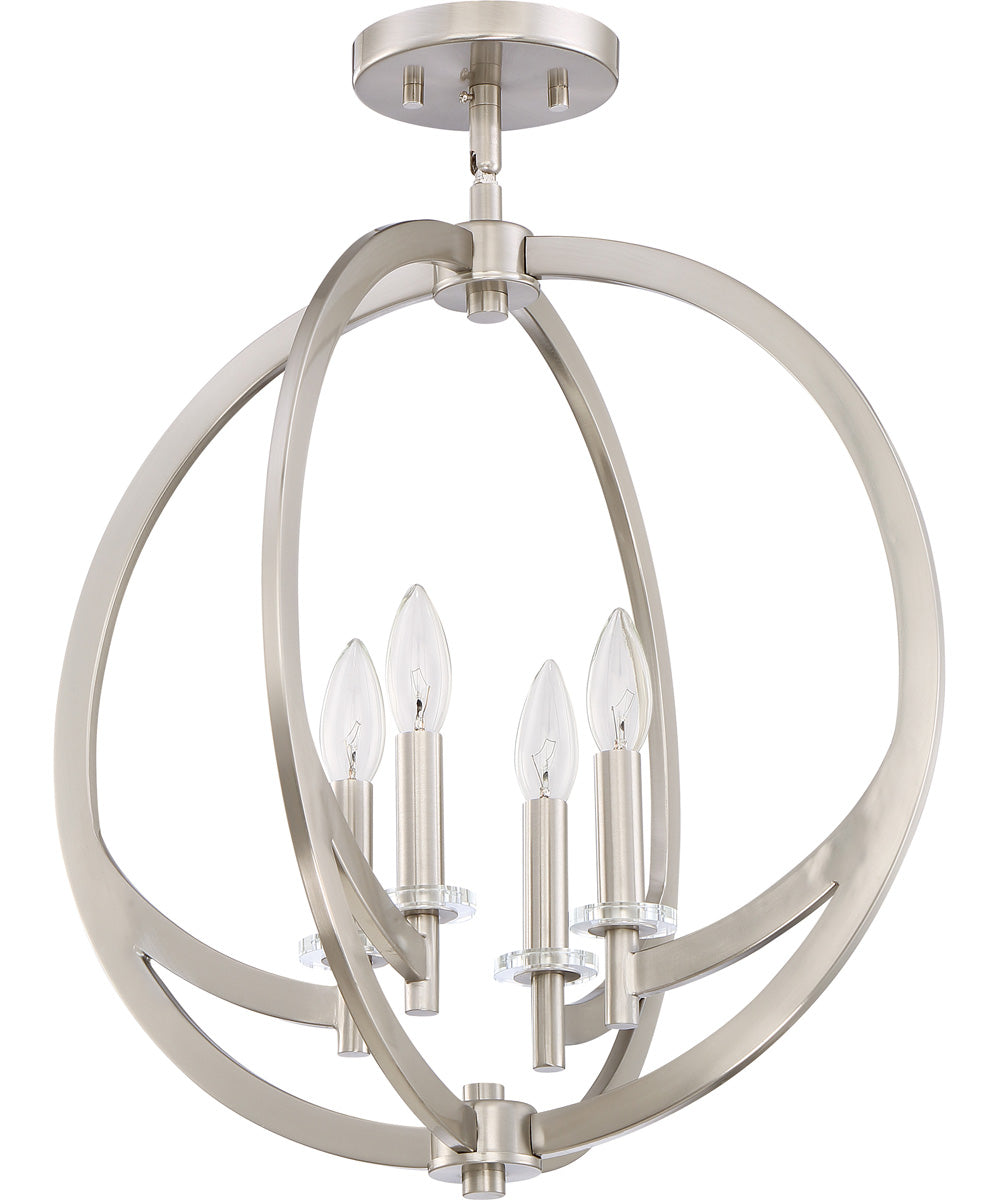 Orion 4-light Semi Flush Mount Brushed Nickel
