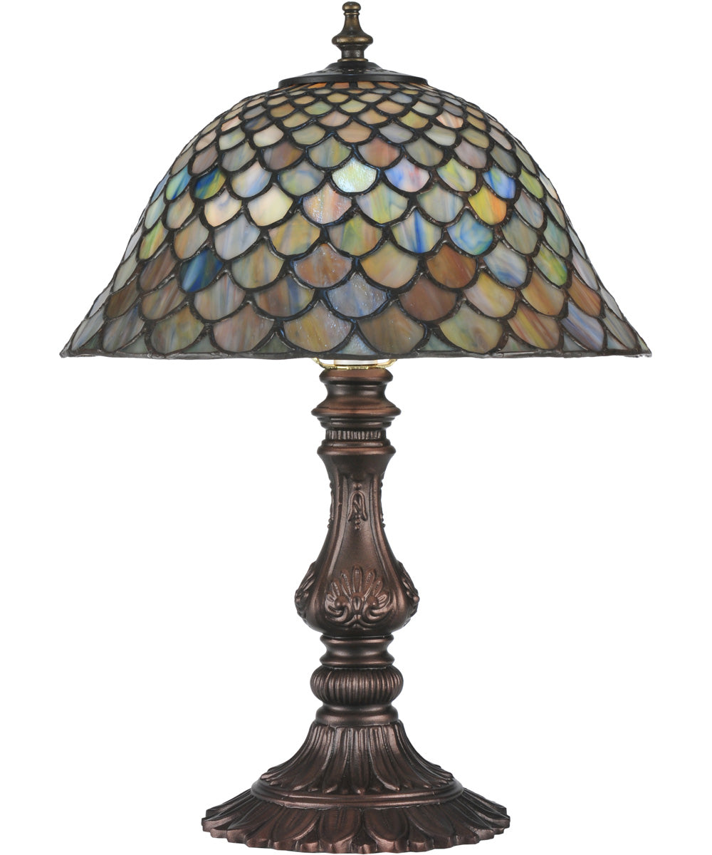 17"H Fish Scale Shell Base Accent Lamp